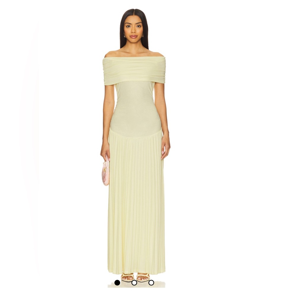 Revolve Off-Shoulder Maxi Yellow Dress XL